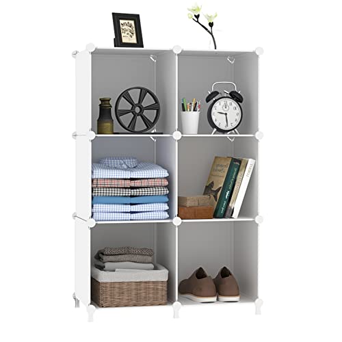 AWTATOS Cube Storage Organizer, 6-Cube Plastic Bookshelf, Translucent S940