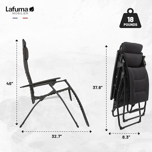 Lafuma Futura XL Air Comfort Zero Gravity Recliner (Acier Black) A339460
