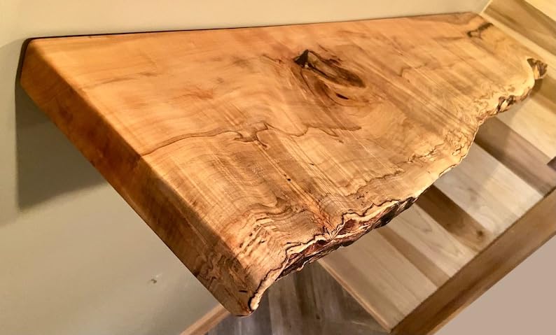 Spalted Maple Floating Shelves with Natural Edge, 30" Q205746