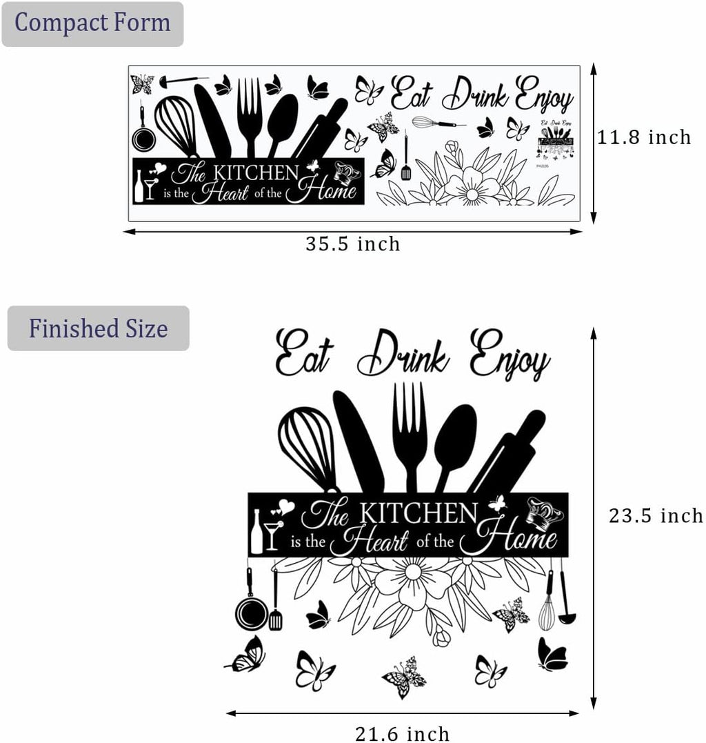 Wall Stickers Kitchen Quotes The Kitchen is The Heart of Home Vinyl Decal Decor M169