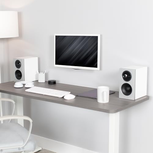 VIVO Full Motion Wall Mount for 27 inch LCD LED TV and Monitor, Tilt and Swivel, White L4422