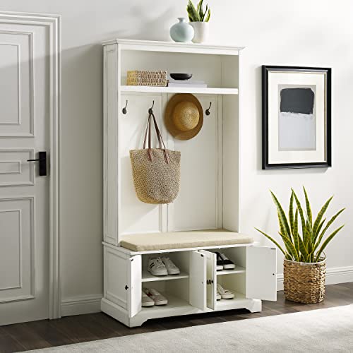 Crosley Furniture Holbrook Hall Tree, Distressed White F286