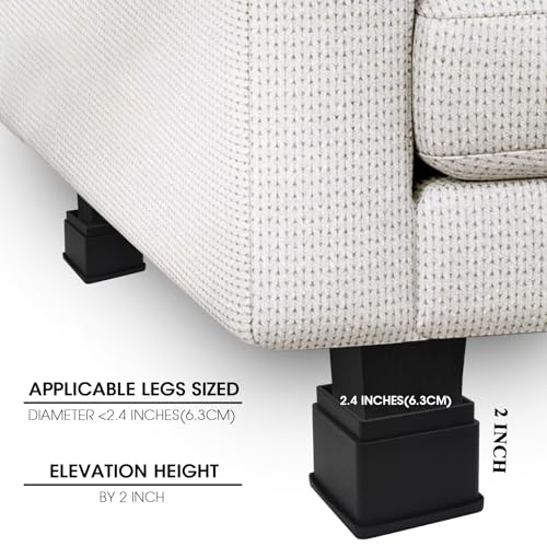 Bed Risers 2 inch, Set of 8, Adjustable Heavy Duty with Rubber Pad Y69478