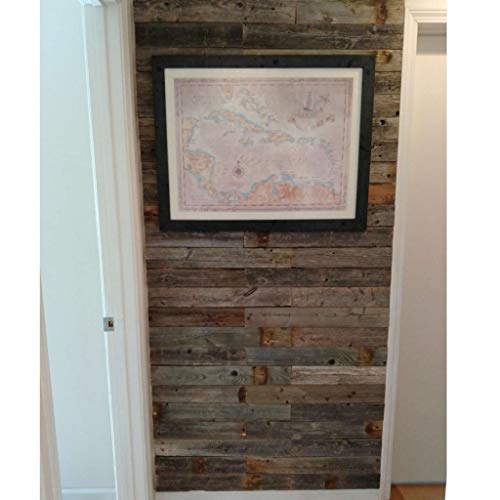 BarnwoodUSA Real Reclaimed Wood Wall Planks for Nail Up Application, Weathered Gray, 8 Square Feet V31996