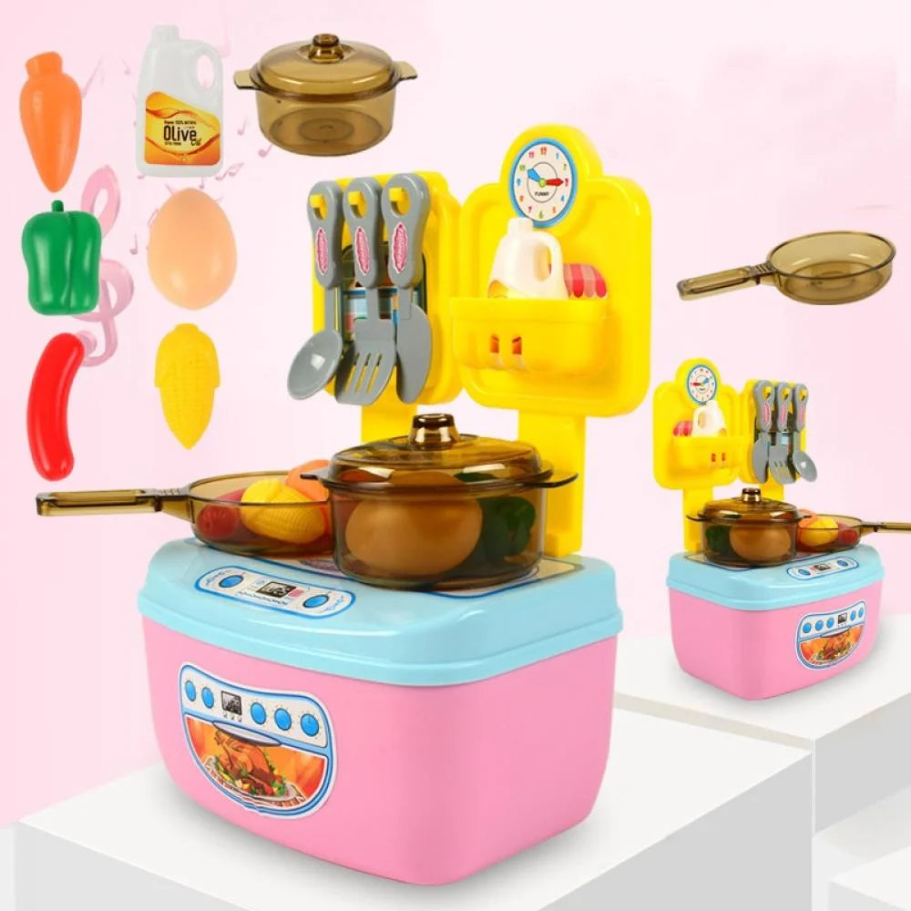 Kids Kitchen Pretend Play Cooking Set with Play Food and Utensils E2172