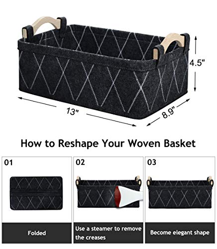Narrow Long Storage Basket Bin for Closet Toys Towels Organizer J660