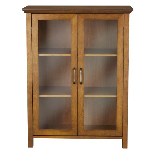 Teamson Home Avery Wooden Freestanding Floor Cabinet with 2 Adjustable Shelves, Oiled Oak I9564