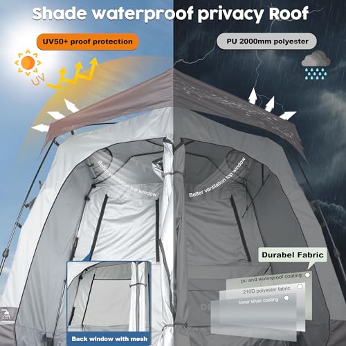 Camping Shower Tent Deluxe Changing Room Privacy Shelter with Floor Drain F387