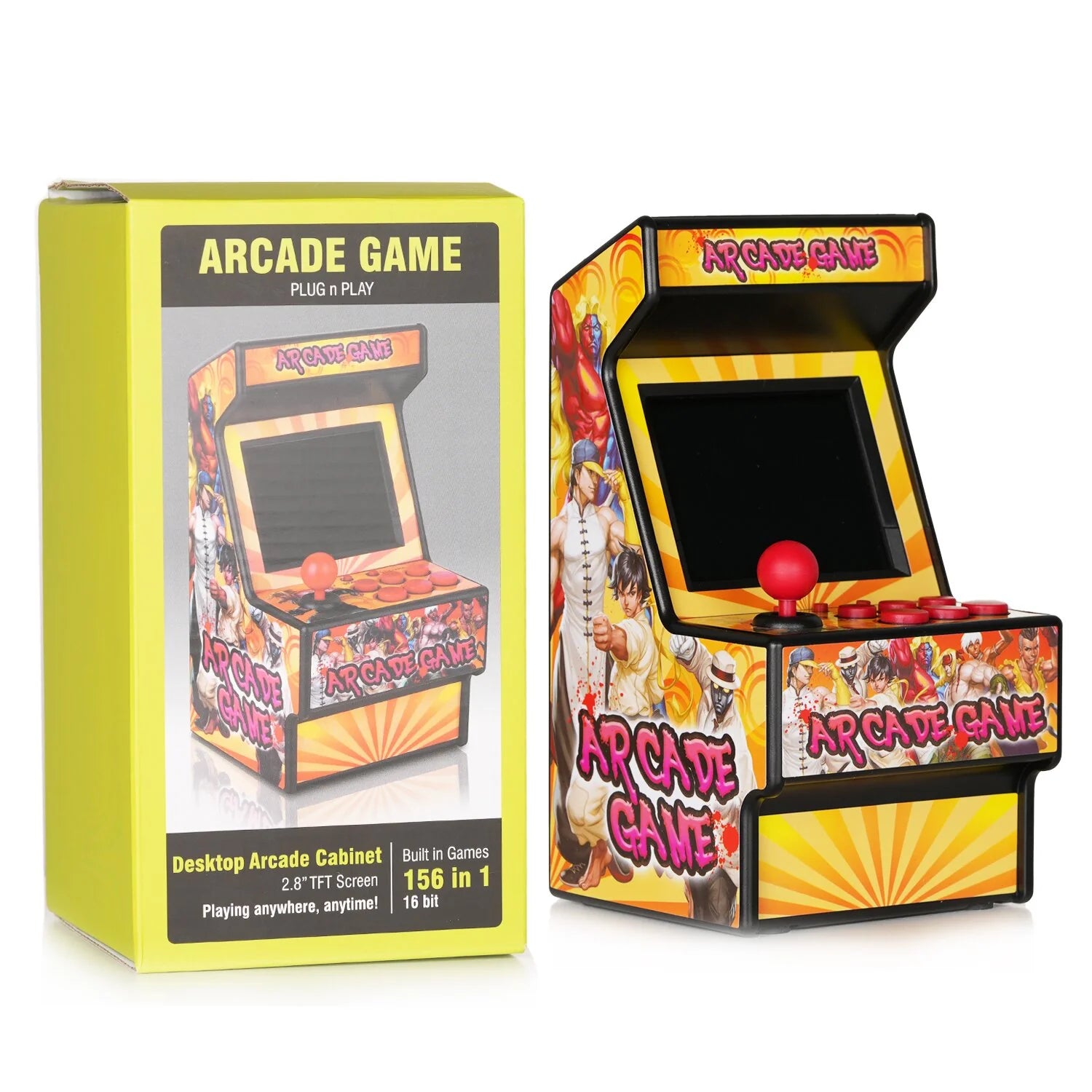 Retro Mini Arcade Machine Handheld Game Console with 156 Classic Games, Orange K327