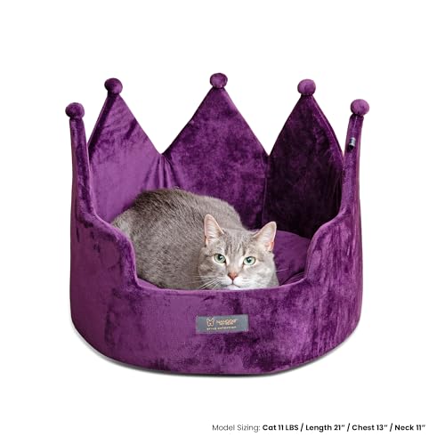 NANDOG Pet Gear Crown Cozy Round Dog and Cat Bed, Washable Micro-Plush, Royal Gray 18" K691174