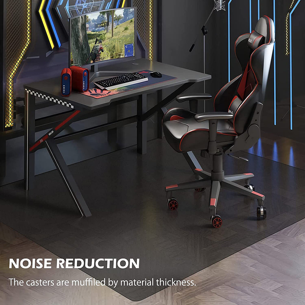 Translucent Black Vinyl Chair Mat for Hard Floors, 63" x 51" K6725