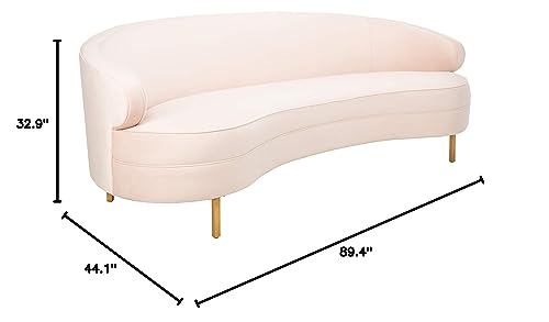 Safavieh Couture Primrose Glam Light Blue Velvet Curved Sofa K4755