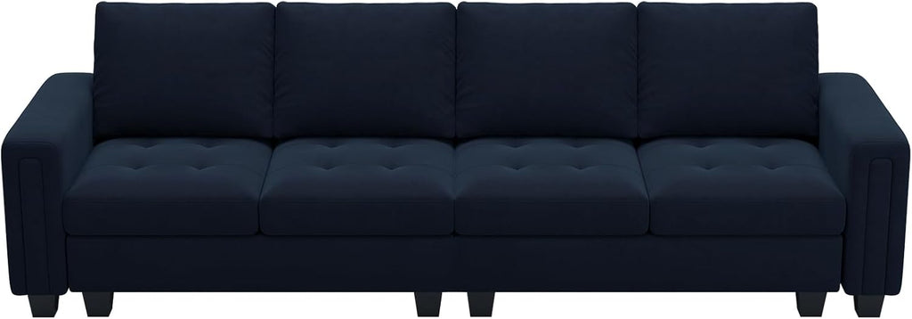 Belffin Velvet Modular 4 Seat Sofa Couch for Living Room Blue K5711