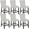 Counter Bar Chair Set of 4, 26” Counter Height Stools, Upholstered Bar Stools with Solid Wood Legs and Soft Faux Leather Seat, Easy Assemble for Kitchen Pub Home Cafe, Red, ZBY1331RD-4