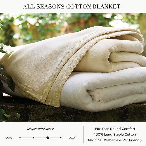 Peacock Alley All Seasons Luxury Cotton Blanket for Sofa, Bed, and Crib G38496