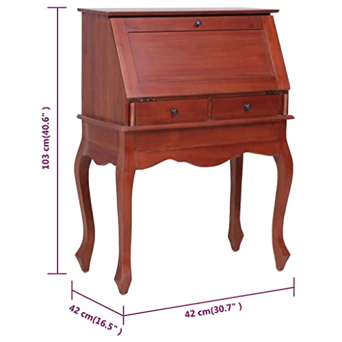 Vintage Secretary Desk Solid Wood with Flip Top Storage E708