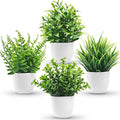 Der Rose 4 Packs Fake Plants Small Artificial Faux Potted Plants for Living Room Home Office Farmhouse Bathroom Kitchen Decor Indoor