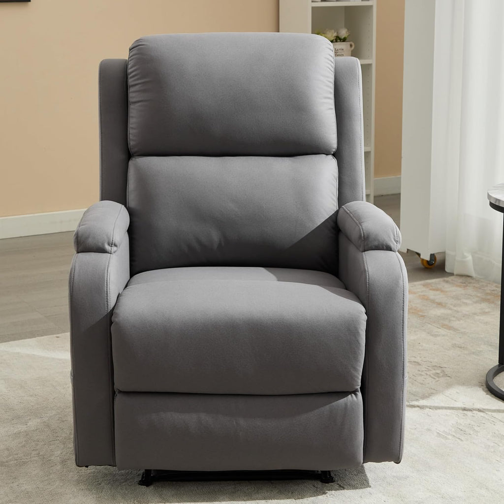 Lazy Boy Leather Recliner Chair for Adults with Adjustable Backrest V607