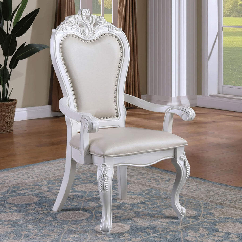 Furniture of America Adair 7-Piece Solid Wood Dining Set with Expandable Table and 6 Side Chairs X399