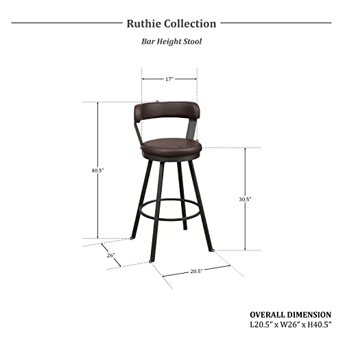 Lexicon Ruthie Swivel Counter Stool, Set of 2, Black F824718