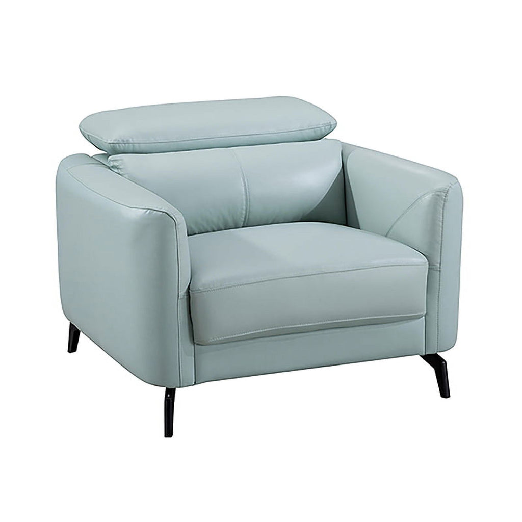 American Eagle Furniture Genuine Leather Accent Chair Light Teal D4424