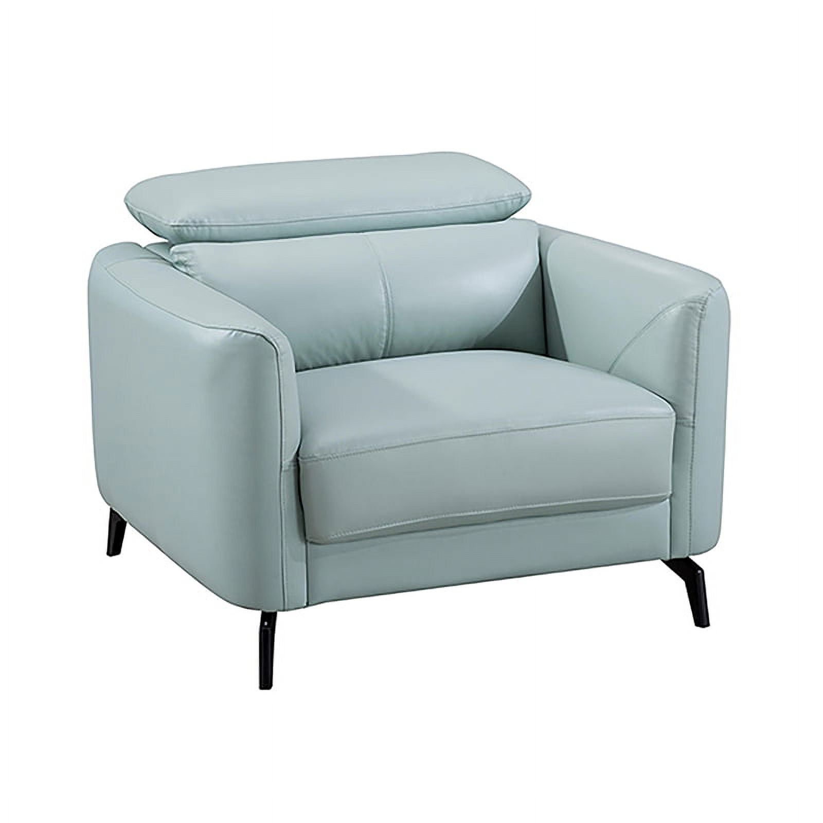 American Eagle Furniture Genuine Leather Accent Chair Light Teal D4424