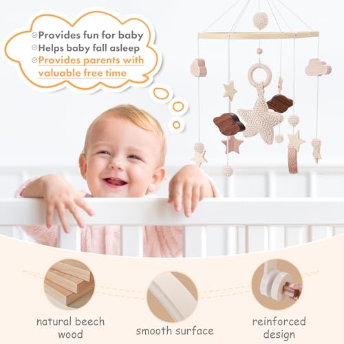 Boho Bee Flower Baby Crib Mobile for Girls Nursery Decor S631