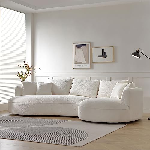 Modern Sectional Curved Sofa Couch for Living Room, 5-Seat Eco-leather, Orange X886073