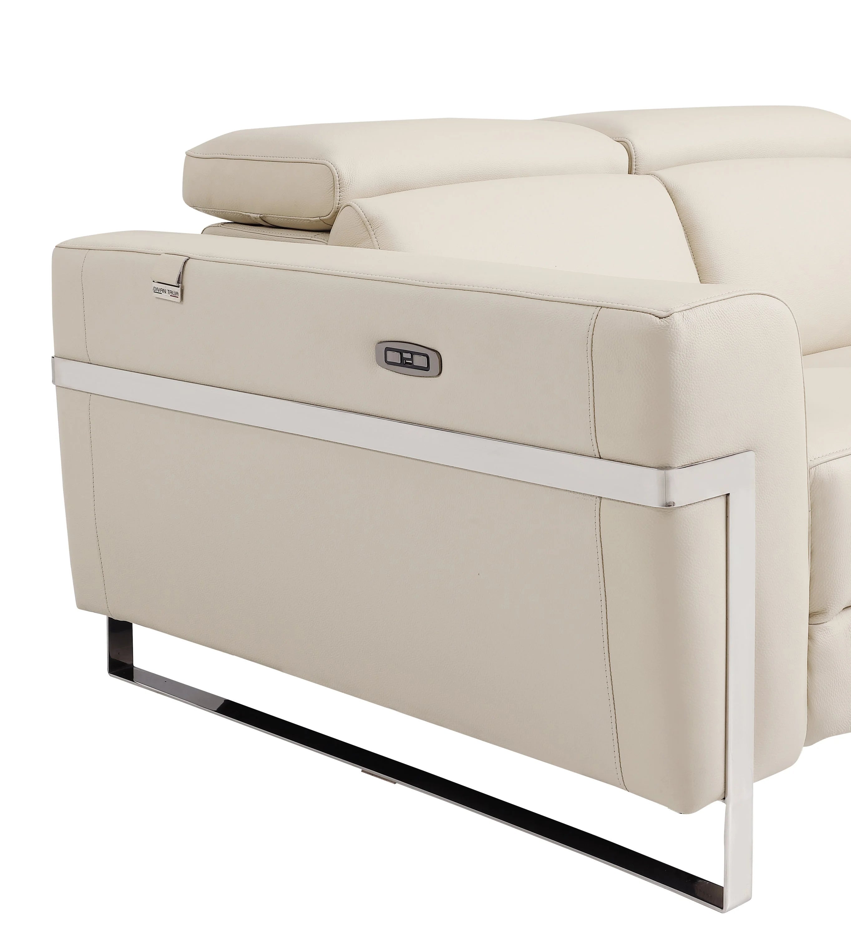 Regal Top Grain Italian Leather Power Recliner Chair - Beige L672