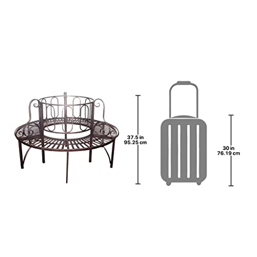 Design Toscano ZJ12063 Circular Garden Tree Bench Seat, Grey H199394