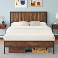 Deluxe Metal Platform Bed Frame with Headboard/Metal Slat Support/No Box Spring Needed/Easy Assembly, Queen