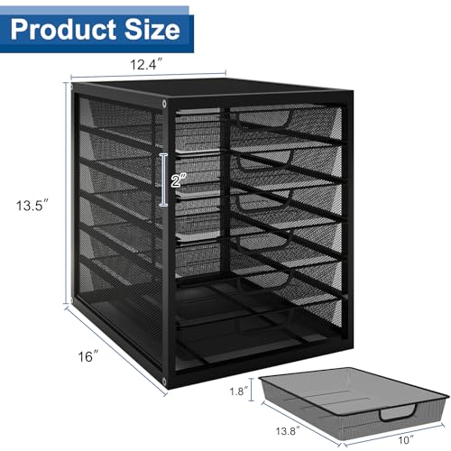 Natwind Mesh Desk Organizer with 4 Tier Sliding Drawers, Black T3555