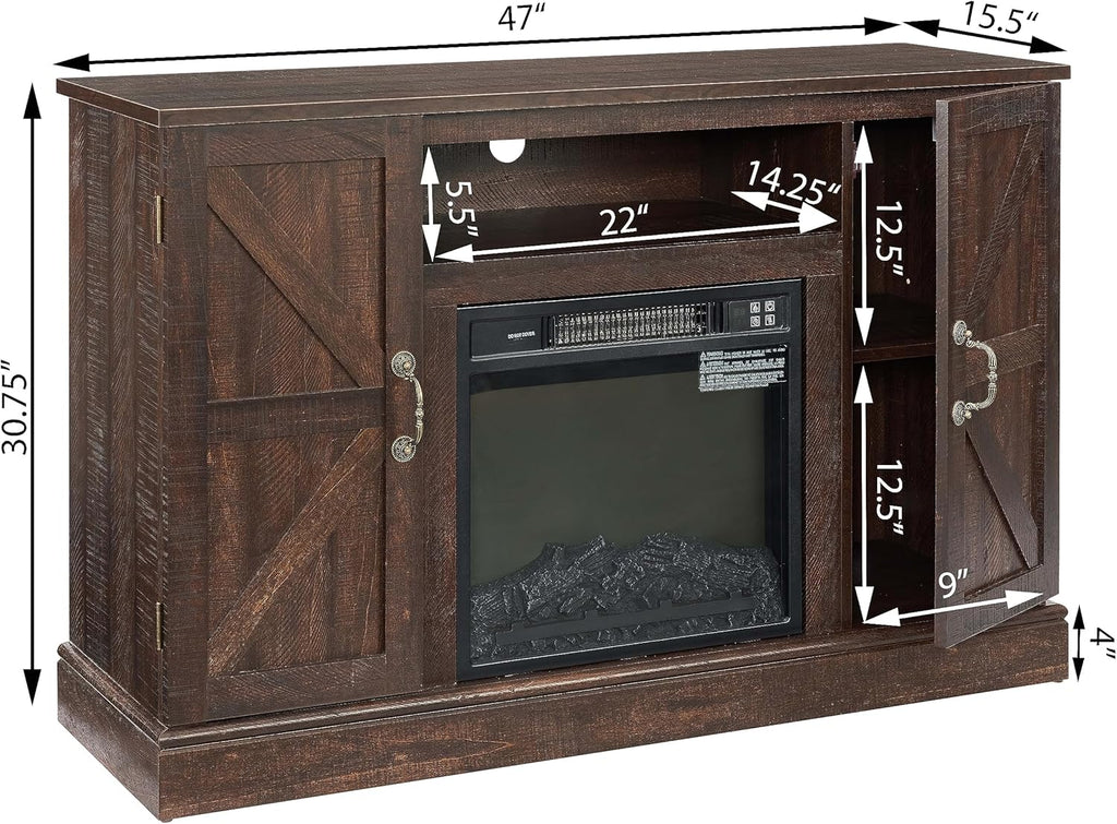 amerlife Electric Fireplace TV Stand for 50" TVs with Cable Management Z8847