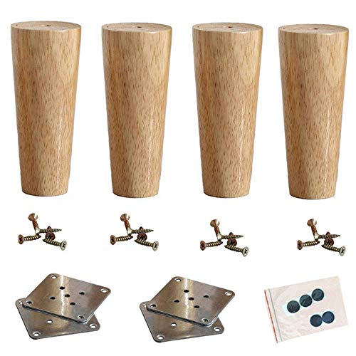 4Pcs Tapered Wooden Furniture Legs for Sofa Desk Cabinet, 1000 Lbs Load, 60cm S598809