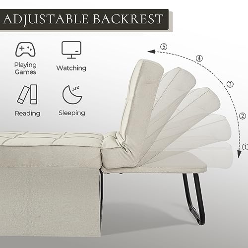 4 in 1 Convertible Ottoman Bed Chair with Adjustable Backrest, Dark Gray Y28571