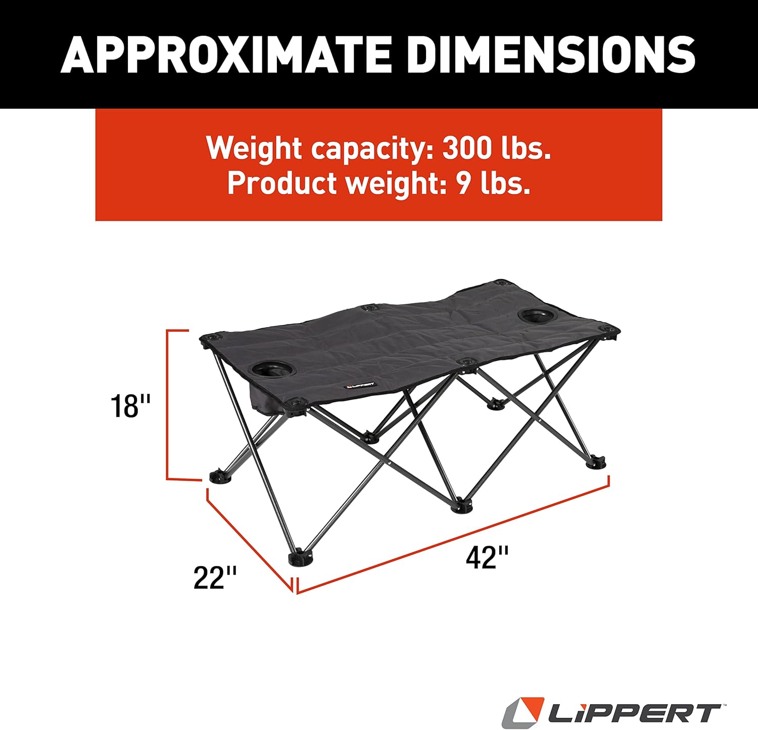 Lippert Components Campfire Ottoman - Dark Gray E2819