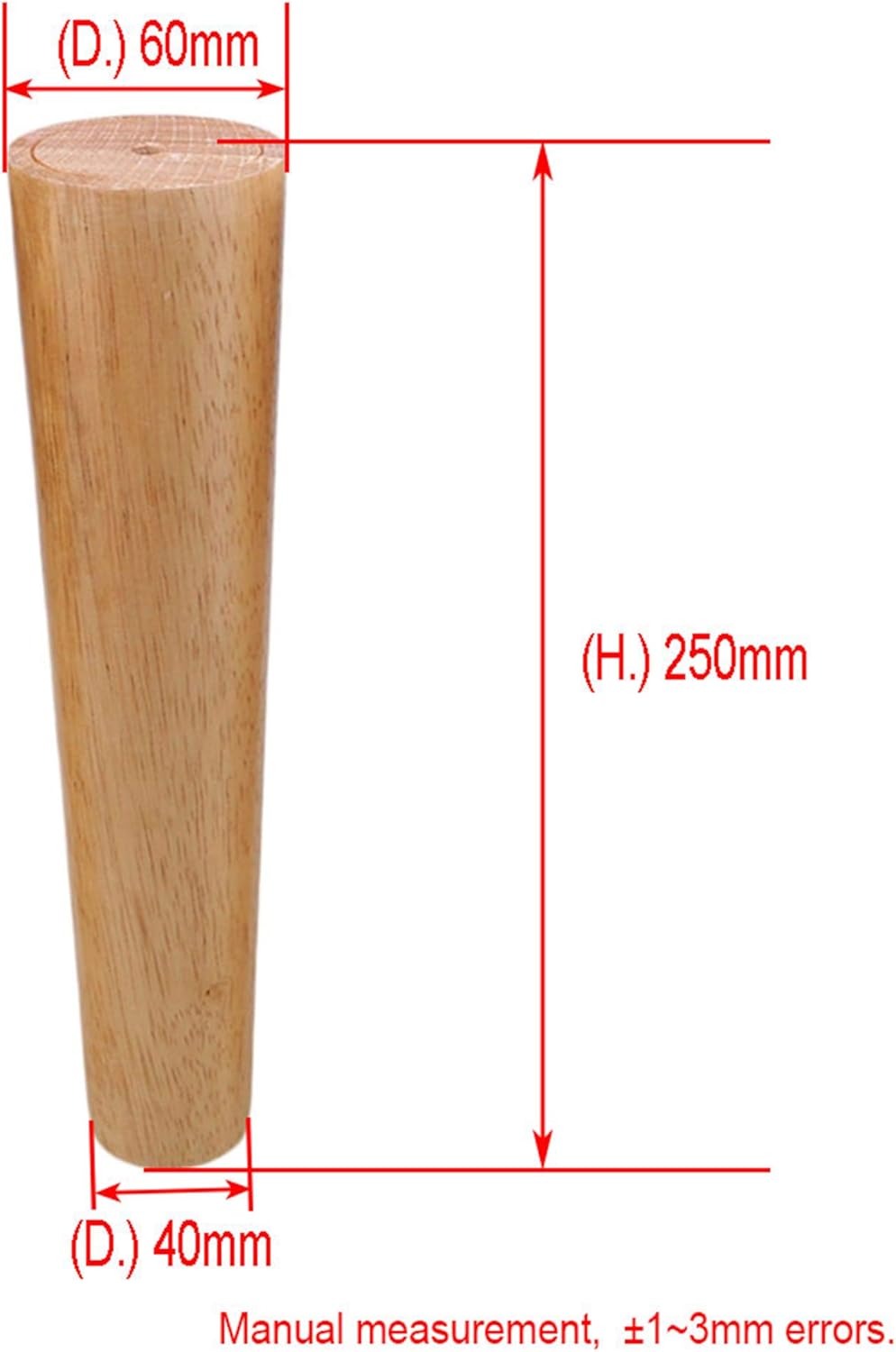 10inch Wood Tapered Furniture Legs for Cabinets Sofa, Pack of 4 T977