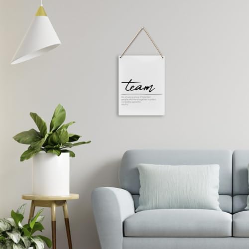Team Definition Office Wall Decor - Inspirational Wood Hanging Sign 8x10 Inch Q9259