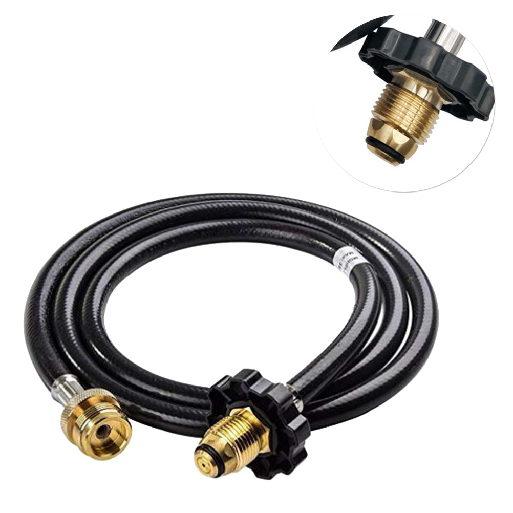 Propane Refill Adapter for Camping Stove Gas Hose, 20LB, 6 Feet, Black H237953