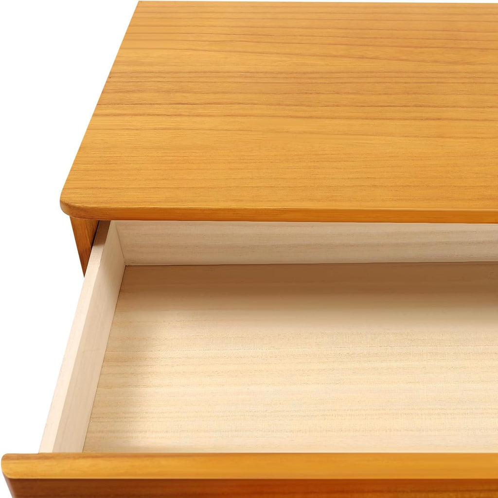 Wooden Desktop Storage Box with Lockable Drawers, File Organizer U4324