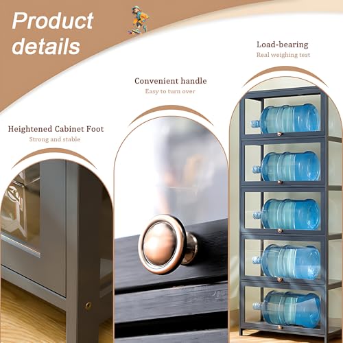 Curio Display Cabinet 5-Tier with Acrylic Glass Door, Brown S8457