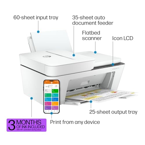 HP DeskJet 4155e Wireless Color Inkjet Printer, Print, Scan, Copy X68184