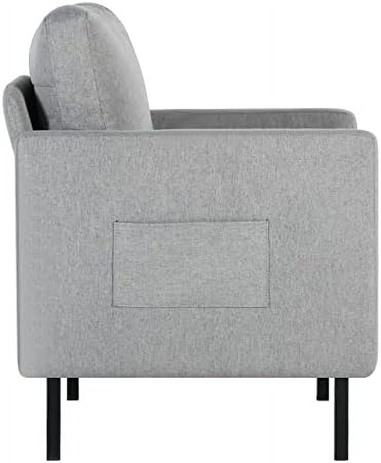 xrboomlife Mid Century Modern Accent Chair Upholstered Armchair Gray N217068