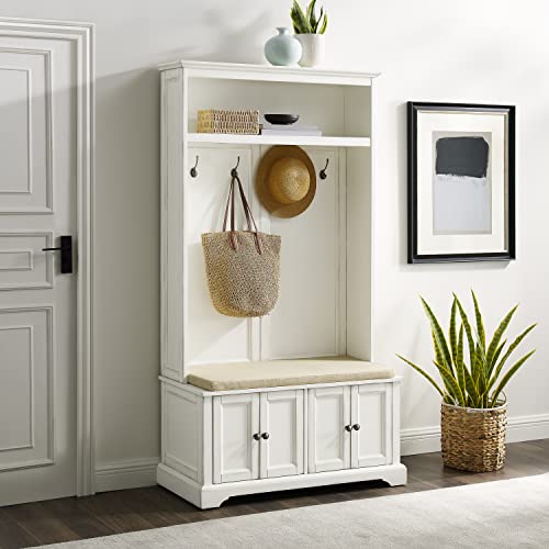 Crosley Furniture Holbrook Hall Tree, Distressed White F286