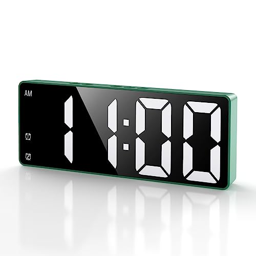 Digital Alarm Clock, LED Alarm Clock for Bedroom, (New Version) 6.5'' Electronic Clock with USB Charging Port, Dual Alarm, Snooze for Bedroom, Living Room, Office