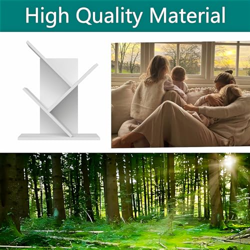 Tree Bookshelf 3-Tier Wood Bookcase for Home Office Storage Z8458
