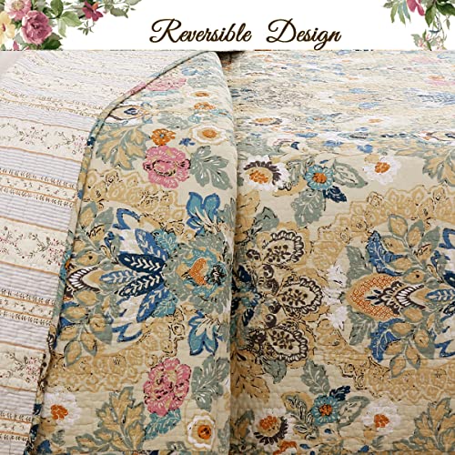 Cozy Line Home Fashions 3-Piece Reversible Queen Quilt Bedding Set C5948