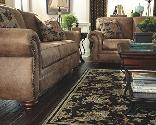 Signature Design by Ashley Olsberg Faux Leather Sofa with Nailhead Trim, Gray Y126