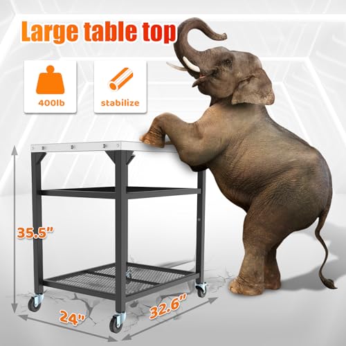 Ninja Woodfire Outdoor Grill Cart Table for OG700 Series, Stainless Steel Double-Shelf Y6858