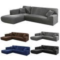 New L Shape Sofa Covers Universal Stretch Fabric Solid Color Corner Couch Cover Elastic Anti-ash Decor Resistant Sofa Slipcover